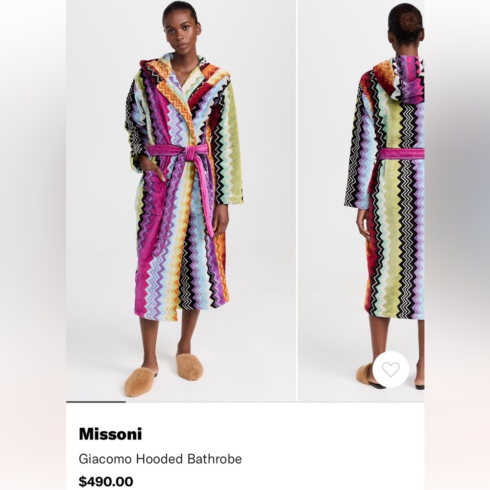 $490 Missoni Hooded Robe M